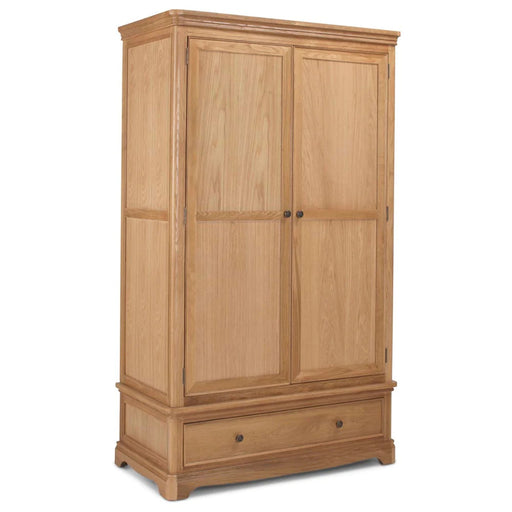 Cannes Natural Oak 2 Door Full Hanging Wardrobe - The Furniture Mega Store 