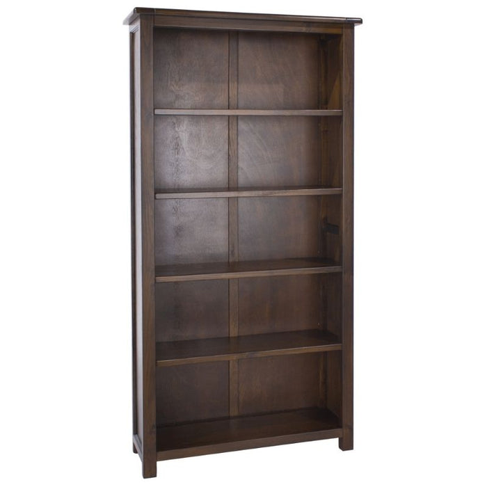 Boston Dark Wood Tall Bookcase - The Furniture Mega Store 