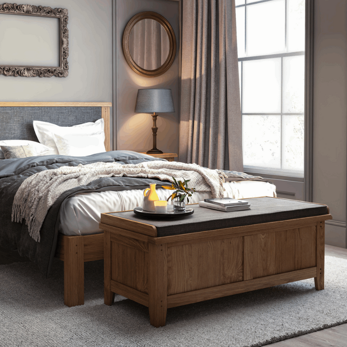 Barnham Oak Storage Bench - The Furniture Mega Store 