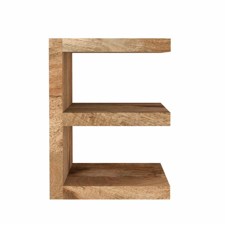 Cuban Mango Wood E Shelving Unit - The Furniture Mega Store 