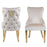 Sophia 1.1m Round Cream Marble & Gold Leg Dining Table & 4 Cream Velvet & Gold Dining Chairs - The Furniture Mega Store 