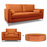 Alena 3 Seater Sofa + Love Chair + Round Footstool Set - Choice Of Colours - The Furniture Mega Store 