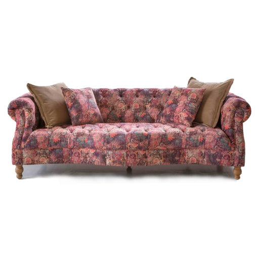 Serpentine Buttoned Chesterfield Sofa - Choice Of Sizes - The Furniture Mega Store 