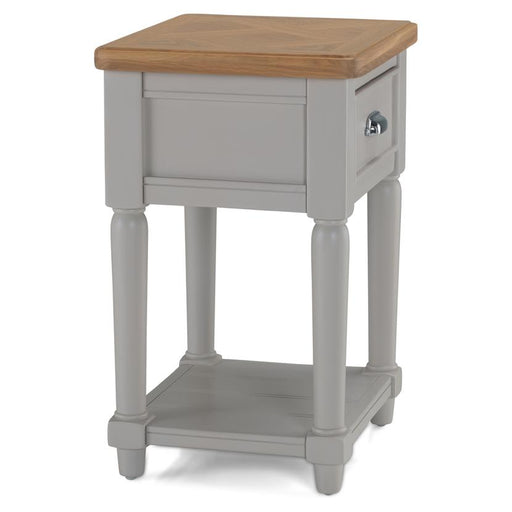 Sunbury Oak & Grey Painted 1 Drawer Side Table - The Furniture Mega Store 