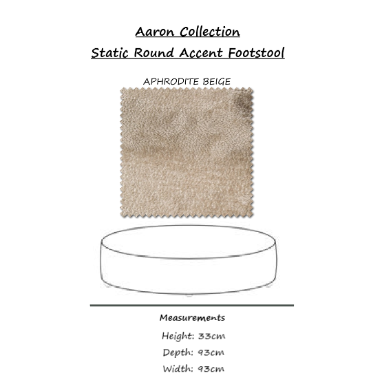 Aaron Round Accent Footstool - Choice Of Static or Swivel Base - The Furniture Mega Store 