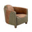 Vincent Rocket Aniline Vintage Leather & Canvas Tub Chair - The Furniture Mega Store 