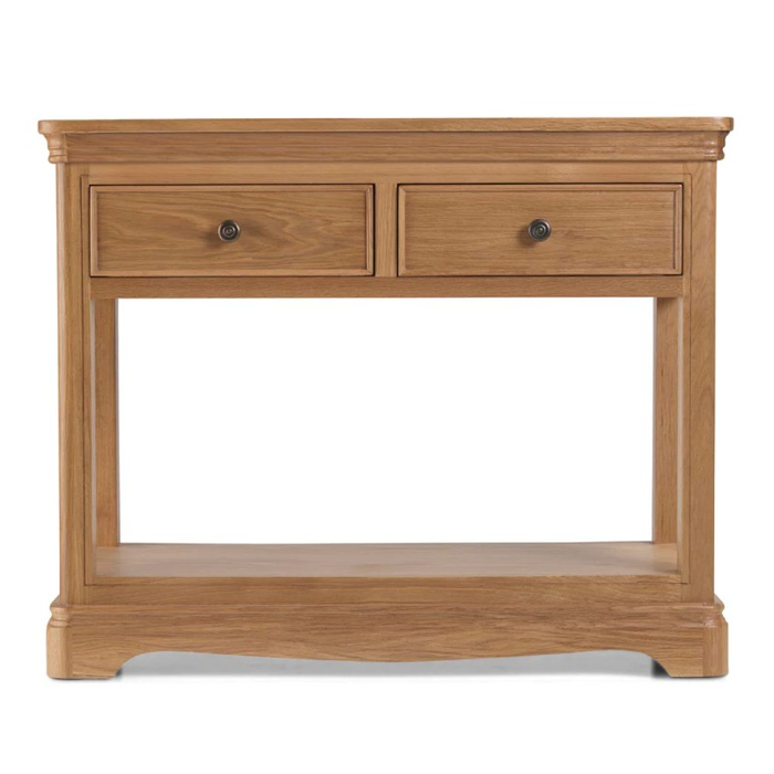 Cannes Natural Oak 2 Drawer Console Table - The Furniture Mega Store 