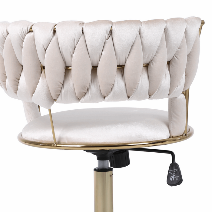 Camelia Cream & Gold Office Chair - The Furniture Mega Store 