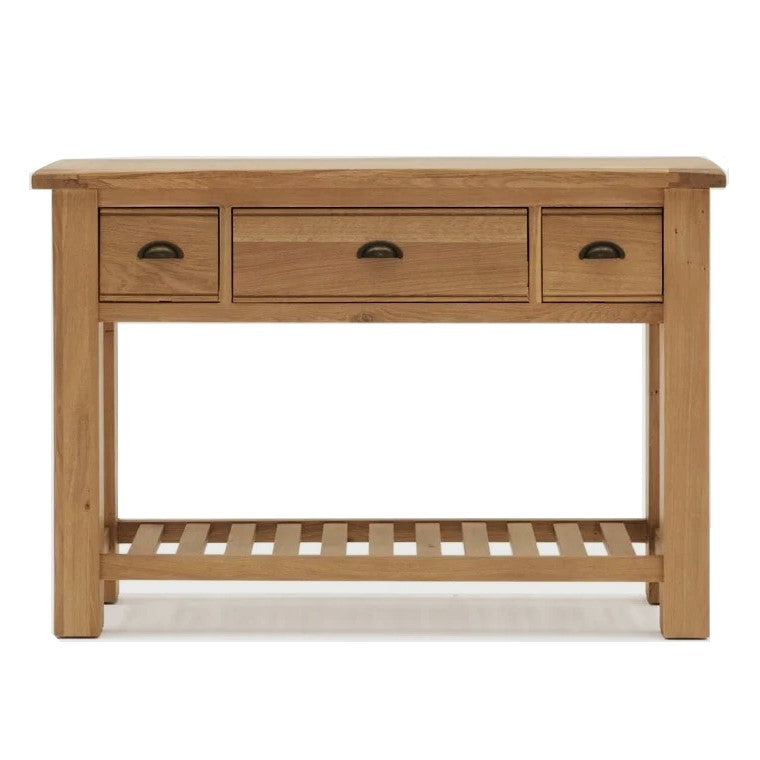 Breeze Oak 3 Drawer Console Table 