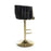 Bellaire Black Brushed Velvet & Gold Bar Stool - The Furniture Mega Store 