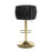 Bellaire Black Brushed Velvet & Gold Bar Stool - The Furniture Mega Store 