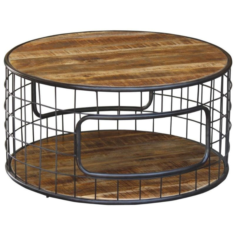 Metro Mango Wood Large Round Coffee Table | The Furniture Mega Store