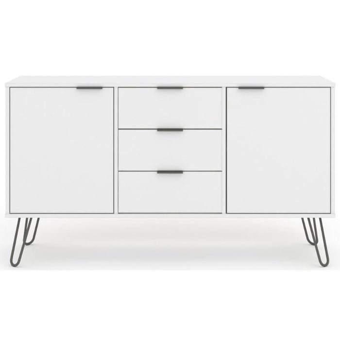 Augusta White Medium Sideboard with Hairpin Legs - The Furniture Mega Store 