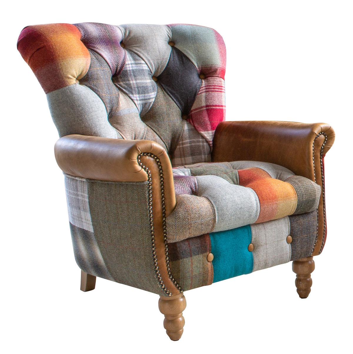 Harlequin Patchwork Chesterfield Chair | The Furniture Mega Store