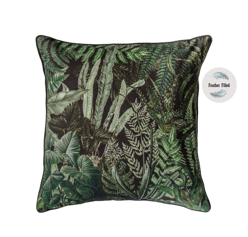 Tropical Teal Botanic Feather Filled Luxury Cushion 45 X 45cm - The Furniture Mega Store 