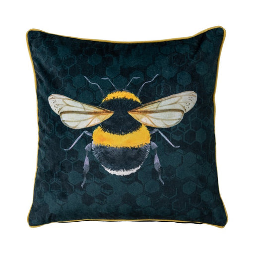 Emerald Green Velvet Bee Cushion 45 X 45cm - The Furniture Mega Store 