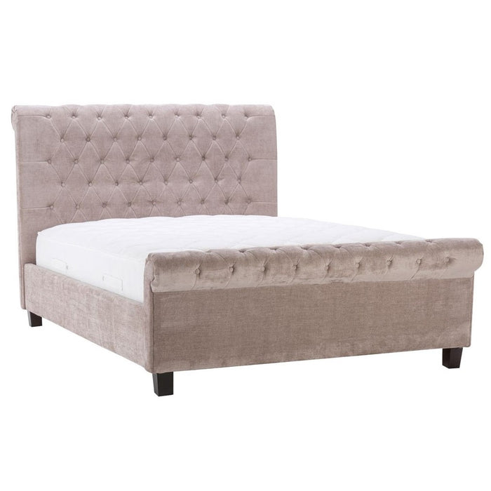 Orbit Mink Velvet 4'6 Double Bed - The Furniture Mega Store 