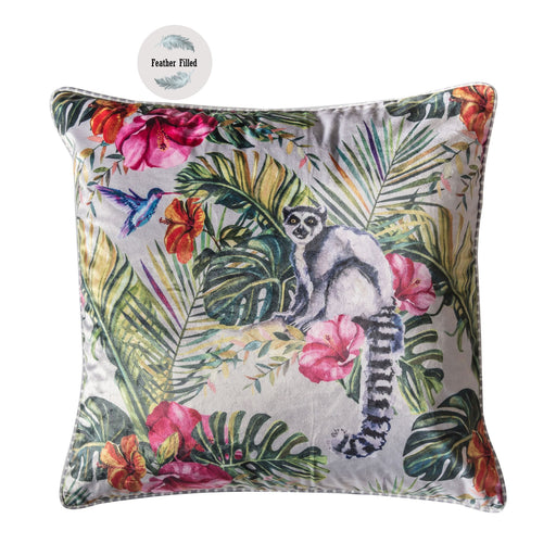 Tropical Lemur Duck Feather Filled Cushion 55 x 55cm - The Furniture Mega Store 